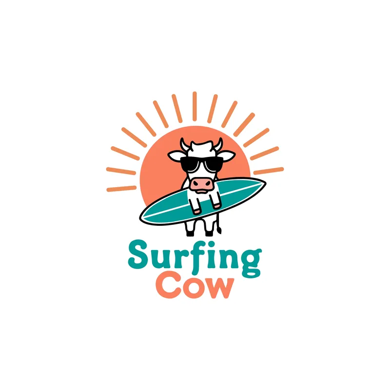 Surfing Cow